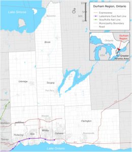 Durham County Ontario Map Map Of Durham Region - University Of Toronto Transportation Research  Institute