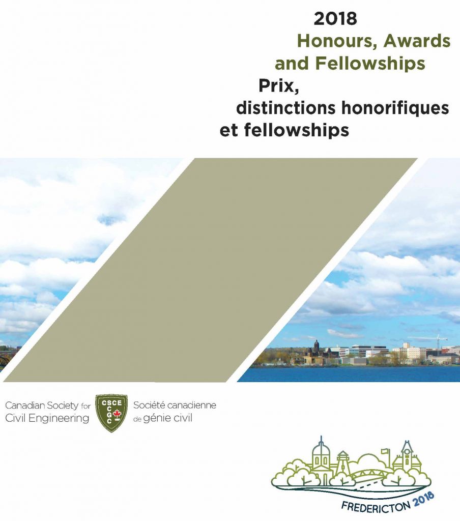 Canadian Society for Civil Engineering 2018 Honours, Awards and Fellowships booklet cover
