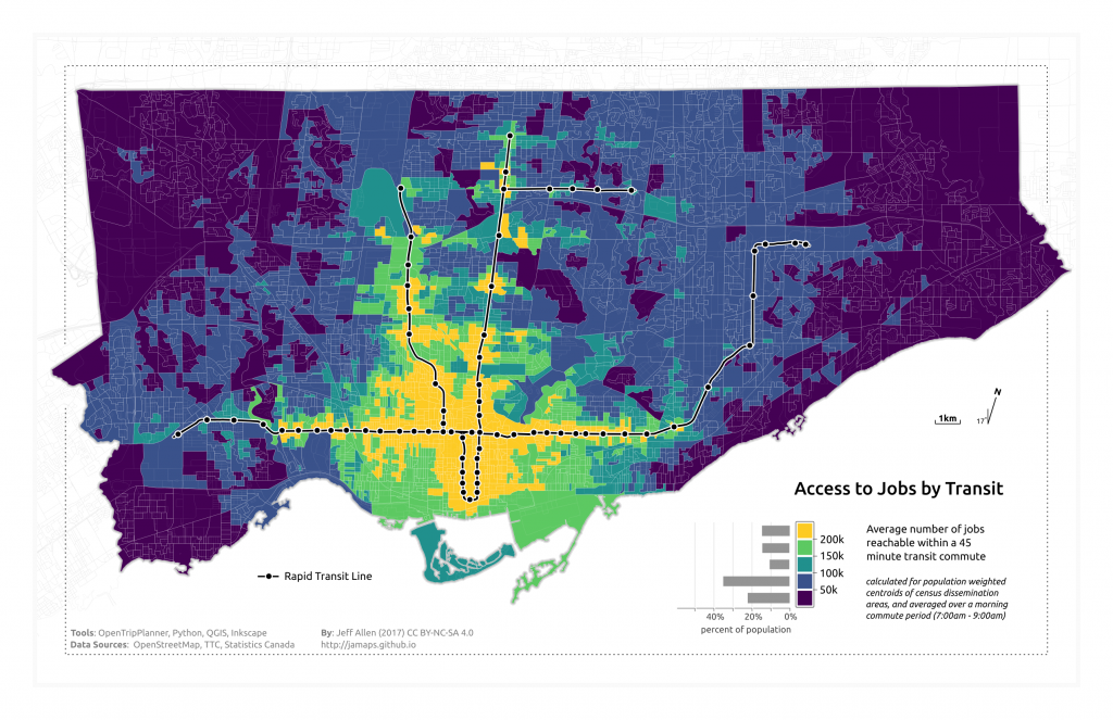 Map of Toronto coloure