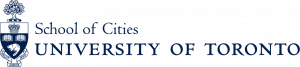 Blue U of T crest School of Cities logo