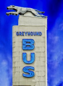 Greyhound Bus pillar