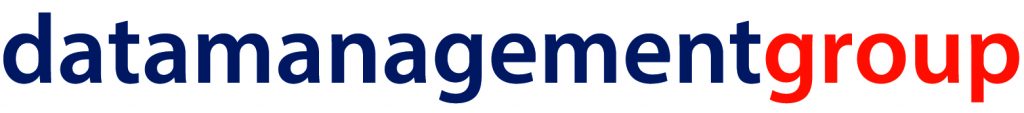 Data Management Group blue and red wordmark