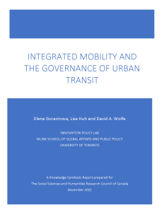 cover page for Integrated Mobility and the Governance of Urban Transit