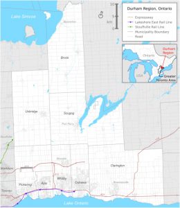 Map of Durham Region