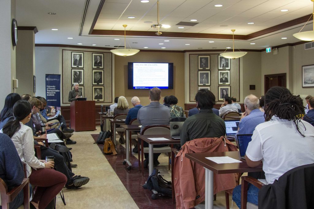 from back of room showing audience