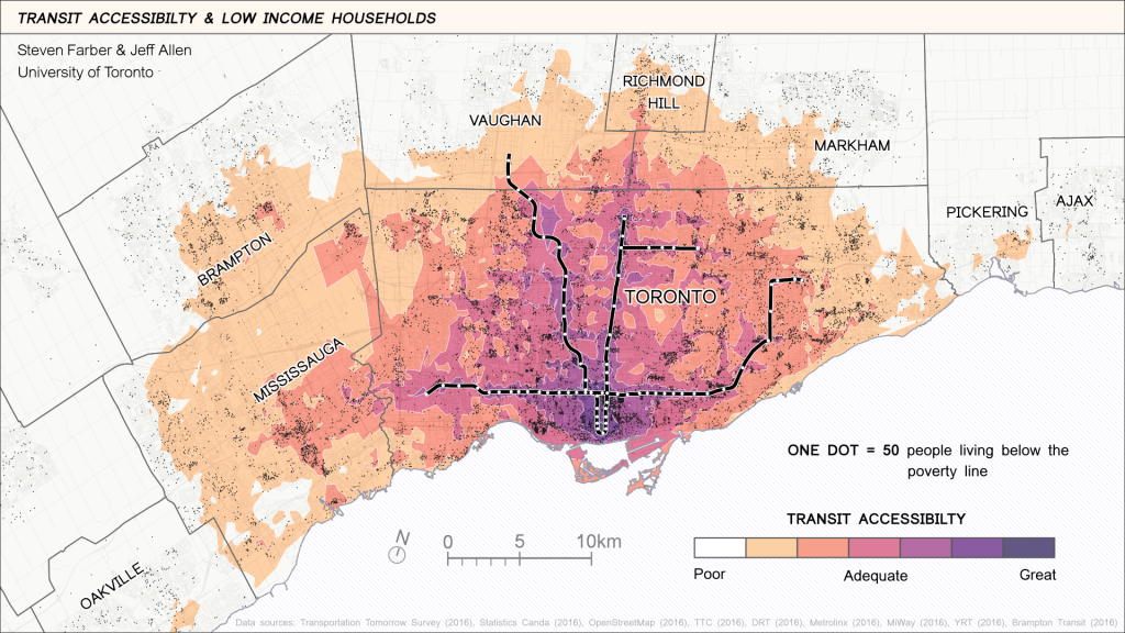 Coloured map of Greater Toronto Area