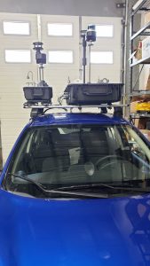 car with sensors on roof