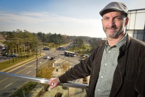 Andre Sorensen stands overlooking Scarborough intersection
