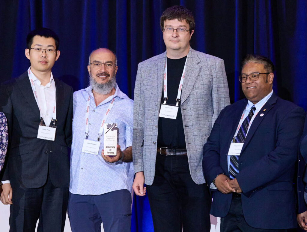 L to R: Dr. Xiaoyu Wang, Prof. Baher Abdulhai, Dr. Ilia Smirnov, and Roger Browne